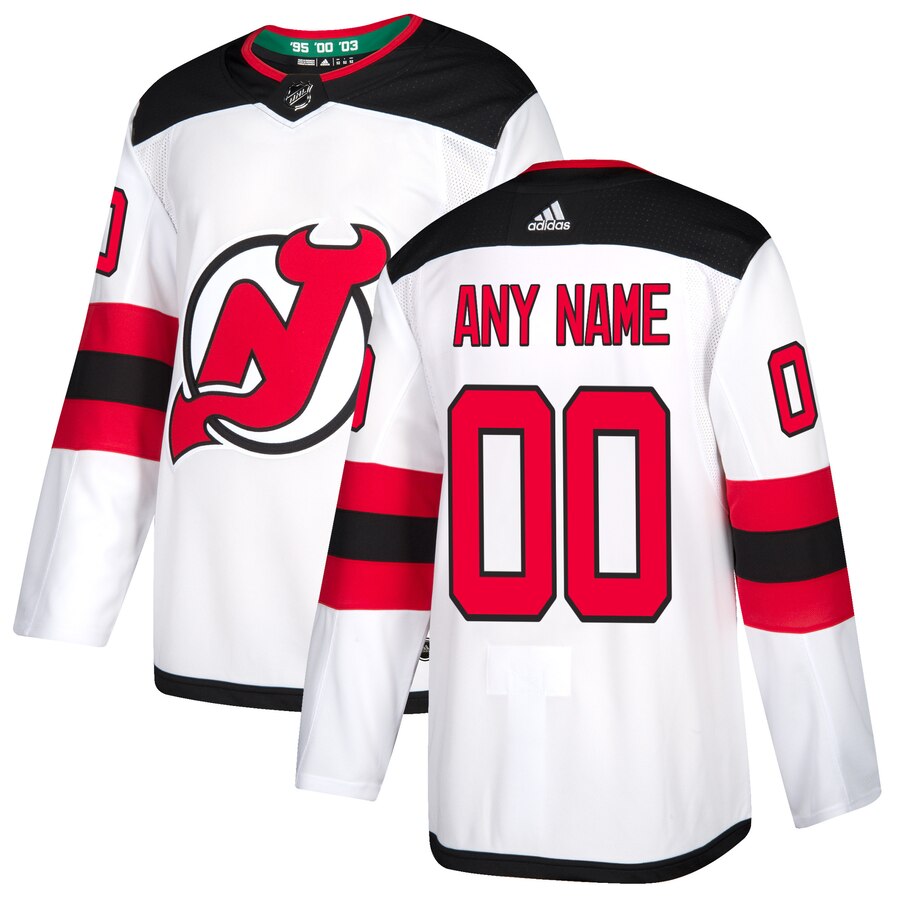 New Jersey Devils Custom Letter and Number Kits for Away Jersey Material Vinyl